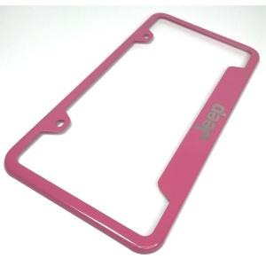 Jeep License Plate Frame - Pink with Logo