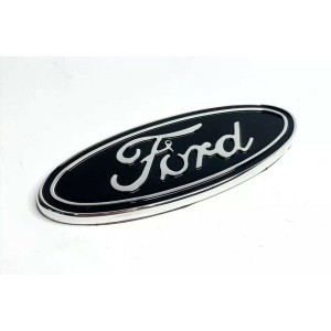 Premium Billet Aluminum 5" Inch Rear Ford Oval Emblem - Chrome & Black