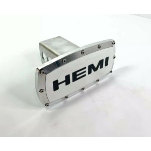 Dodge Hemi Emblem Tow Hitch Cover - Polished w/ Black Logo
