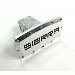 GMC Sierra Emblem Tow Hitch Cover - Polished w/ Black Logo