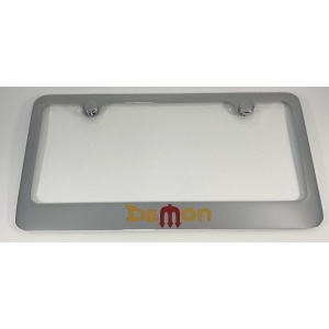 Dodge Demon License Plate Frame - Chrome with Logo