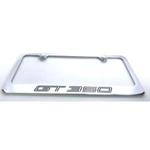 Ford Shelby Mustang GT350 License Plate Frame - Chrome with Black Script
