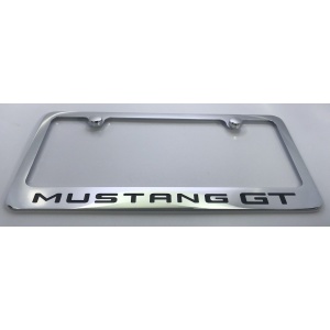 Ford Mustang GT License Plate Frame - Chrome with Black Script