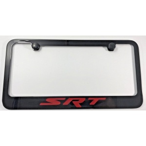 Dodge SRT License Plate Frame - Black with Red Script