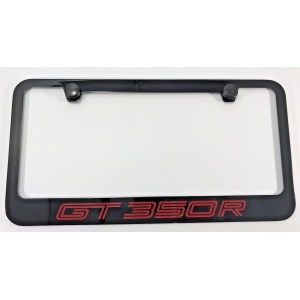 Ford Shelby Mustang GT350R License Plate Frame - Black with Red Script