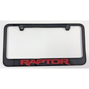 Ford Raptor License Plate Frame - Black with Red Script