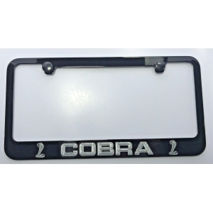 Shelby Cobra License Plate Frame - Black with Silver Script