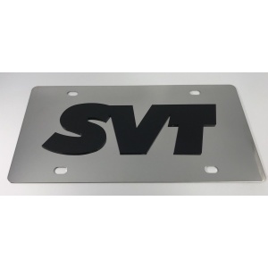 Ford SVT License Plate - Chrome with Black Script