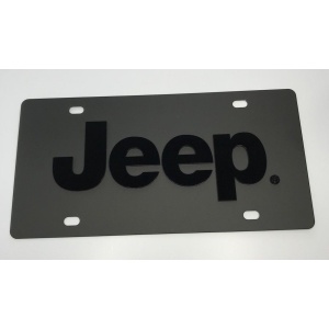 Jeep License Plate - Black with Black Letters