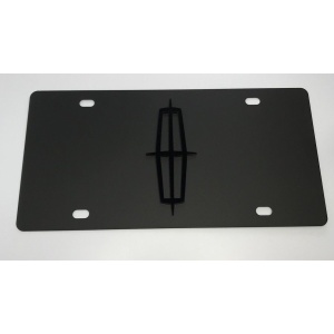 Lincoln License Plate - Black with Black Logo