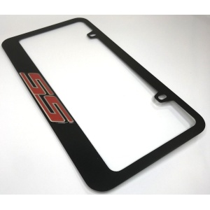 Chevrolet SS License Plate Frame - Black with Red Script