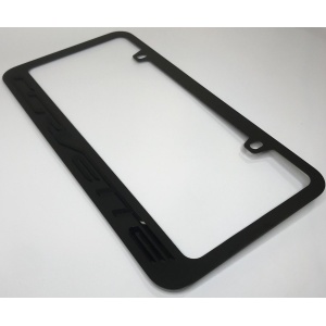 Chevrolet Corvette License Plate Frame - Black with Black Script