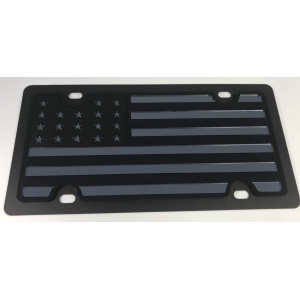 American Flag License Plate - Blacked Out