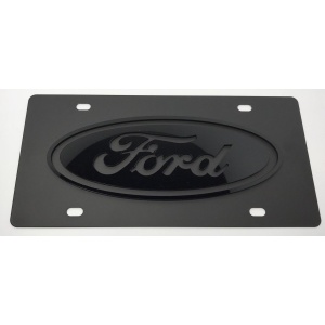 Ford License Plate - Black with Black Logo