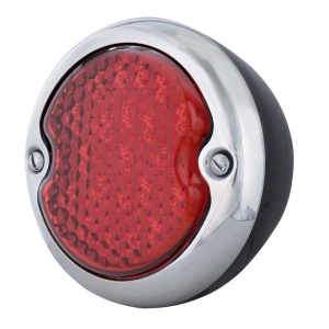 1933-36 Ford LED Tail Light - Black Housing with Stainless Steel Bezel