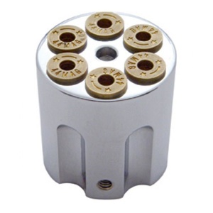 Gun Cylinder Dash Knob - Chrome .44 Magnum Revolver