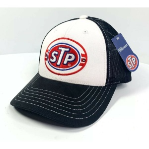 STP Oil Mesh Trucker Hat Cap - Black / White