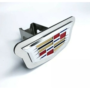Chrome 2014 Cadillac Emblem Trailer Tow Hitch Cover (Stainless Steel 2" Plug)
