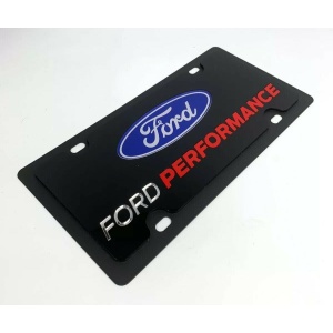 Ford Performance License Plate - Black with Red & White Script