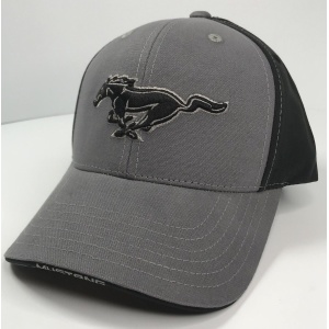 Ford Mustang Hat - Grey with Black Pony Logo