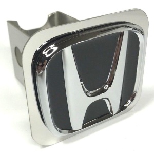 Honda Tow Hitch Cover - Black & Chrome