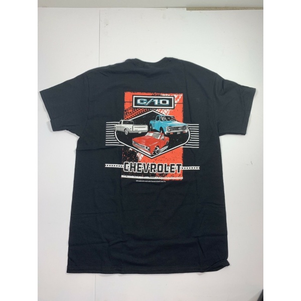 Chevrolet C10 T-Shirt - Black w/ Multiple Generations Pickup Trucks (Licensed)