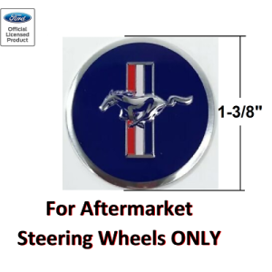 Blue Ford Mustang Tri-Bar Pony Steering Wheel Horn Button Insert Decal - 1 3/8" - GoodSpeedUSA