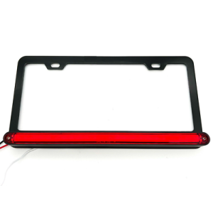 Black License Plate Frame w/ Red LED Third Brake Light Function