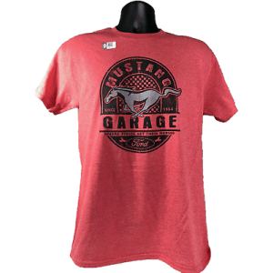 Ford Mustang Red T-Shirt – Mustang Garage Since 1964 Logo