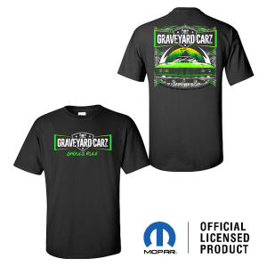 Graveyard Carz T-Shirt - Black w/ Green Plymouth Hemi Cuda - Licensed