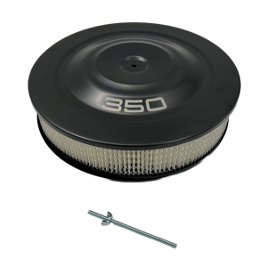 Black 14'' X 3'' Round Air Cleaner Assembly 5-1/8'' Neck w/ SBC 350 Script