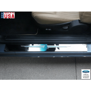 Pair Polished T-Bird Logo Door Sill Scuff Plates For 2003-2005 Ford Thunderbird - GoodSpeedUSA