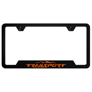 Orange Honda TrailSport Logo Black Notched Plastic License Plate Frame - GoodSpeedUSA
