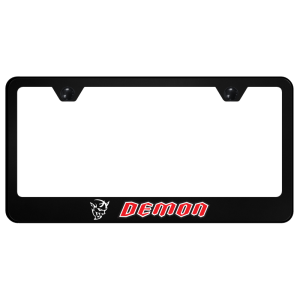 Dodge Demon Logo Black Plastic License Plate Frame - GoodSpeedUSA