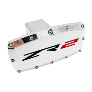 Polished Chevy "ZR2" Hitch Cover w/ Allen Bolts For 2" Receivers - GoodSpeedUSA