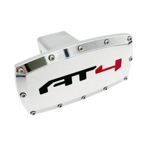 Polished GMC "AT4" Hitch Cover w/ Allen Bolts For 2" Receivers - GoodSpeedUSA