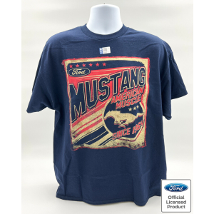 Ford Mustang T-Shirt - Navy Blue w/ American Muscle Since 1964 Script - Licensed