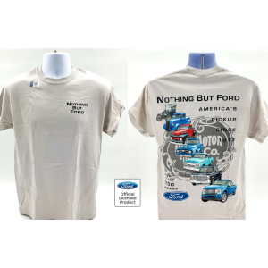 Ford Truck Generations T-Shirt - Ice Gray w/ "Nothing But Ford" Script