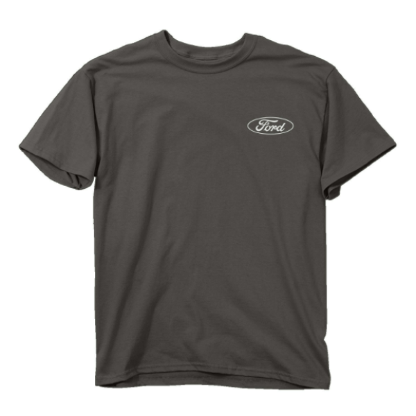 Ford Oval Truck American Flag Gray T-Shirt