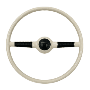 1940 Ford Deluxe Style 16" White & Black Steering Wheel w/ Taper & Key - GoodSpeedUSA