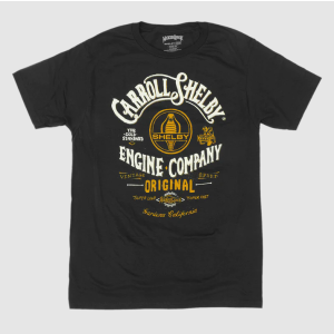 Premium Black Carroll Shelby Cobra Engine Company T-Shirt by Wicked Quick