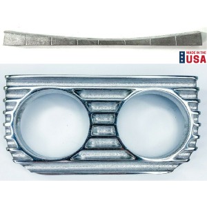 Finned Under Dash Double 2 Gauge Panel w/ Mount For 1929-1932 Ford - Polished - GoodSpeedUSA