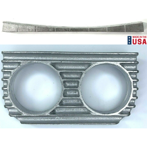 Finned Under Dash Double 2 Gauge Panel w/ Mount For 1929-1932 Ford - Unpolished - GoodSpeedUSA