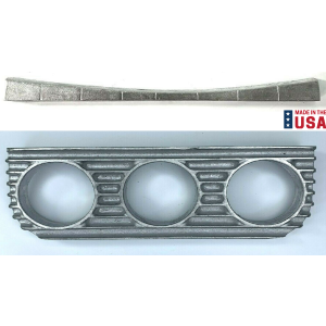 Finned Under Dash Triple 3 Gauge Panel w/ Mount For 1929-1932 Ford - Unpolished - GoodSpeedUSA