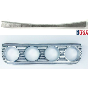 Finned Under Dash 4 Gauge Panel w/ Mount For 1929-1932 Ford - Polished - GoodSpeedUSA