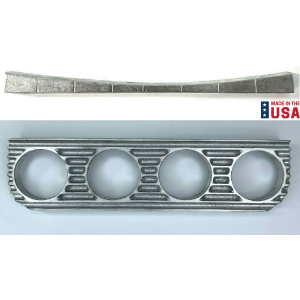 Finned Under Dash 4 Gauge Panel w/ Mount For 1929-1932 Ford - Unpolished - GoodSpeedUSA