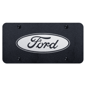 Ford Oval Emblem License Plate – Black Laser Etched Design
