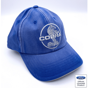 Shelby Cobra Hat / Cap – Blue Chemical Washed w/ Snake Logo