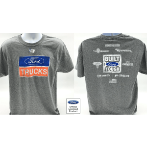 Ford Trucks Gray T-Shirt – Model Logos/Emblems on Back