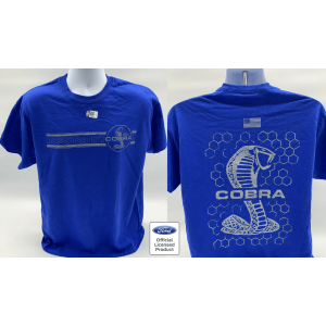 Ford Mustang Shelby Cobra Grille Logo Blue T-Shirt